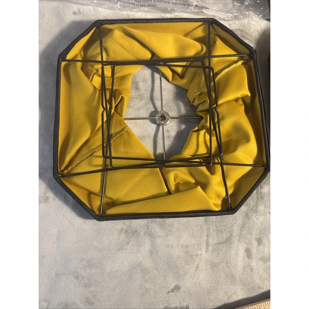 GO&So Lampshade Set of 13.5in Black Yellow Collapsible Handmade New